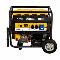 DENZEL Генератор бензиновый PS 70 EA, 7,0 кВт, 230В, 25л, коннектор автоматики, электростартер 94689 Генераторы бензиновые