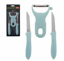 MALLONY Набор кухонный CLASSICO (3 предмета): нож 2 шт., овощечистка (008670) Набор ножей