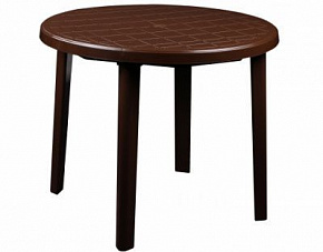 АЛЬТЕРНАТИВА М8151 стол 900х900х750мм круглый (коричневый) Мебель из пластика