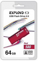 EXPLOYD 64GB 580 красный [EX-64GB-580-Red] USB флэш-накопитель