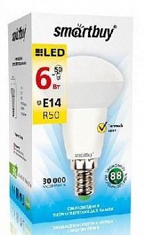 SMARTBUY (SBL-R50-06-30K-E14-A) 6W/3000/E14 Светодиодная лампа