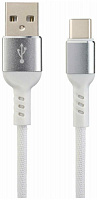 PERFEO (U4906) USB A вилка - Type-C вилка, 2.4A, белый, длина 1 м., Type-C Premium Кабель