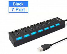 SMARTBUY (SBHA-7207-B) USB 2.0 хаб + выкл., 7 портов, черный USB-хаб