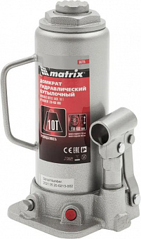 MATRIX Домкрат гидравлический бутылочный, 10 т, H подъема 230-460 мм, 50725 Домкрат