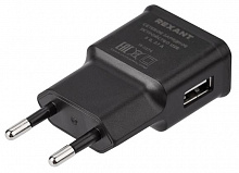 REXANT (16-0274) Сетевое зарядное устройство REXANT USB, 5V, 2.1 A, черное Сетевое зарядное устройство