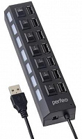 PERFEO (PF_C3223) USB-HUB 7 Port, (PF-H033 Black) чёрный USB-концентратор