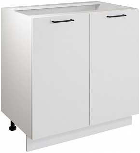 МЕБЕЛЬ-КОМПЛЕКС Шкаф - стол 80см с двумя дверцами Simple Н800 белый/ Белый (1 кор.) Кухонный модуль