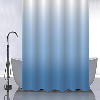 САНАКС 01-104 Штора с рисунком, ПЕРЕХОД - СИНИЙ, в ванную комнату, без колец, полиэстер 180х180 см Штора для ванной