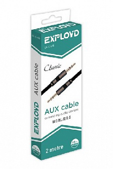 EXPLOYD EX-K-635 AUX Jack 3,5mm (M) - Jack 3,5mm (M) плоский стерео аудио 2M чёрный Classic Кабель