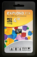 EXPLOYD MicroSDHC 4GB Class10 - б/а Карта памяти