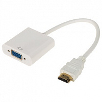 REXANT (17-6934) Переходник штекер HDMI - гнездо VGA провод + 3.5мм с питанием белый Переходник