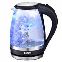 DELTA DL-1202 стекло черный Чайник электрический