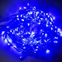 ECOLA N6YB10ELC LED гирлянда 220V IP44 Нить наращиваемая (доп секция) 10м 160Led Синий Blue, прозр.провод с коннекторами синий Светодиодная гирлянда