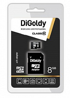DIGOLDY MicroSDHC 8GB Class10 + адаптер SD Карта памяти