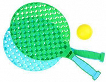 SILAPRO Набор детского пляжного тенниса (ракетка 40х21см-2шт; мяч-1шт) пластик (134-205) Набор детского пляжного тенниса