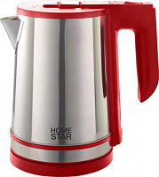 HOMESTAR HS-1039 (1,8 л) стальной, вишнёвый (105219) Чайник электрический