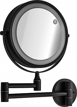САНАКС 75279 Зеркало косметическое, настенное, с LED подсветкой, сенсорное включение, зарядка Type - C, шнур в комплекте, корпус из нержавеющей стали,