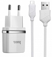 HOCO (6957531047742) C11 1USB 1A MICRO USB 1м белый Сетевое зарядное устройство