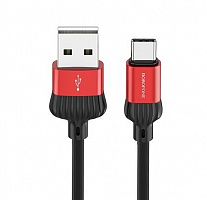 BOROFONE (6931474705990) BX28 USB-Type-C 3.0A 1M - черный/красный Кабель Type-C