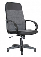 ЯрКресло Кресло Кр58 ТГ ПЛАСТ С1(ткань серая)/ЭКО1 (экокожа черная) Кресло компьютерное