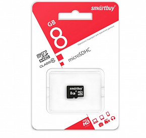 SMARTBUY (SB8GBSDCL10-00) MicroSDHC 8GB Сlass10 Карта памяти