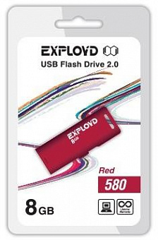 EXPLOYD 8GB-580-красный [EX-8GB-580-Red] USB флэш-накопитель