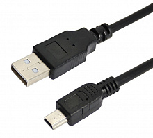 REXANT (18-1131-2) КАБЕЛЬ USB (ШТ. MINI USB - ШТ. USB A) 0.2 МЕТРА, ЧЕРНЫЙ Мобильные устройства/аксессуары