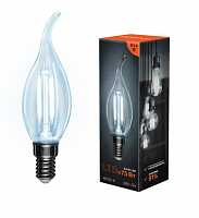 REXANT (604-110) Свеча на ветру CN37 9.5 Вт 950 Лм 4000K E14 прозрачная колба Лампа светодиодная