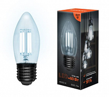 REXANT (604-086) Свеча CN35 7.5 Вт 600 Лм 4000K E27 прозрачная колба Лампа светодиодная