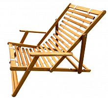 DYATEL Кресло-шезлонг с подлокотниками сиденье из дерева сосна (цвет дуб) G-LC-010-OAK Кресло-шезлонг