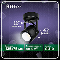 RITTER 59963 0 Arton GU10 Светильники настенно-потолочные накладные