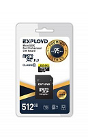 EXPLOYD MicroSDXC 512GB Class 10 UHS-1 Premium (U3) + адаптер SD (95 MB/s) [EX512GCSDXC10UHS-1-ElU3] Карта памяти