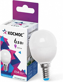 КОСМОС LkecLED6.5wGL45E1465 белый Светодиодная лампа