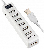 PERFEO (PF_C3226) USB-HUB 7 Port, (PF-H034 White) белый USB-концентратор