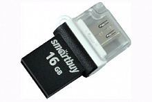 SMARTBUY (SB16GBPO-K) 16GB POKO SERIES OTG BLACK USB флэш