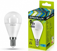 ERGOLUX (13174) LED-G45-9W-E14-4K Лампочка светодиодная