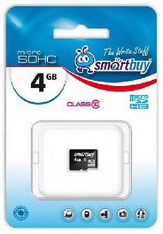 SMARTBUY (SB4GBSDCL10-00) MicroSDHC 4GB Class10 Карта памяти