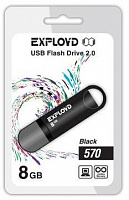 EXPLOYD 8GB 570 черный [EX-8GB-570-Black] USB флэш-накопитель