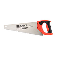 REXANT (12-8213) Ножовка по дереву "Зубец" 400 мм, 7-8 TPI, каленый зуб 2D, двухкомпонентная рукоятка Ручной инструмент