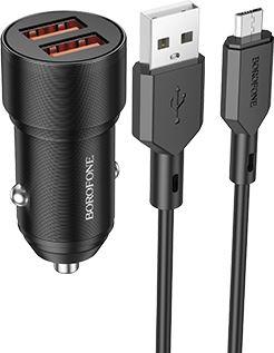 BOROFONE (6974443387360) BZ19 BlackАЗУ 2USB 2.4A 12W для micro USB АЗУ