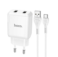 HOCO (6931474740595) N7 2USB 2.1A MICRO USB 1м белый СЗУ