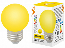 VOLPE (UL-00005649) LED-G45-1W/YELLOW/E27/FR/С ЭЛЕКТРИКА