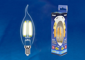 UNIEL (UL-00002368) LED-CW35-5W/WW/E14/CL/MB GLM10TR Лампочки светодиодные