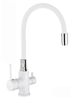 GOTA ROCIO G351-531-GOTA Special Смеситель д/кухни шар. с доп.выходом д/питьев. воды с силикон.излив. d35 Белый Смеситель