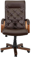 ЯРКРЕСЛА Кр82 ТГ ДЕРЕВО ЭКО3 (экокожа шоколад)/подлокотники с накладкой Кресло руководителя