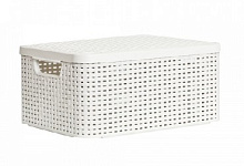 CURVER 03618-885 Корзина с крышкой RATTAN STYLE BOX M кремовая (2) Система хранения вещей