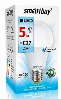 SMARTBUY (SBL-A60-05-40K-E27-A) 5W/4000/E27 Лампа светодиодная