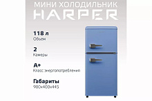 HARPER HRF-T120M 118л синий Холодильник HARPER HRF-T120M BLUE