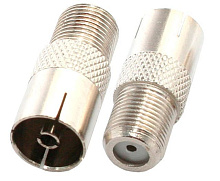 СИГНАЛ (7610) переходник F гн. - TV гн. метал Переходник