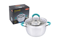 MALLONY Кастрюля BRAVO, объем 5,1 л, из нерж стали с крышкой (005431) Кастрюля